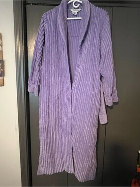 Cozy Lavender Plush Ribbed Robe